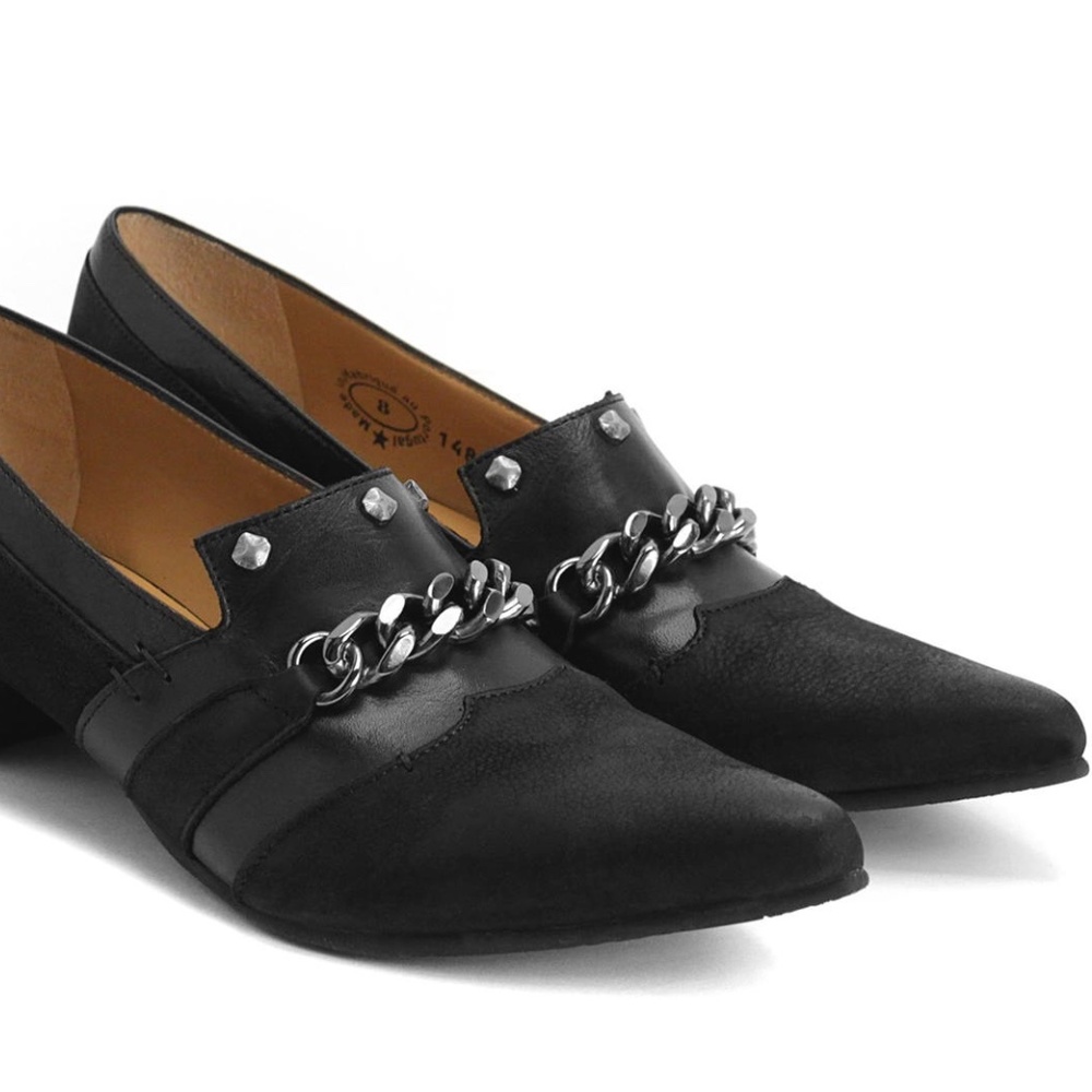 Fluevog Truth Beatrix loafer with chain
